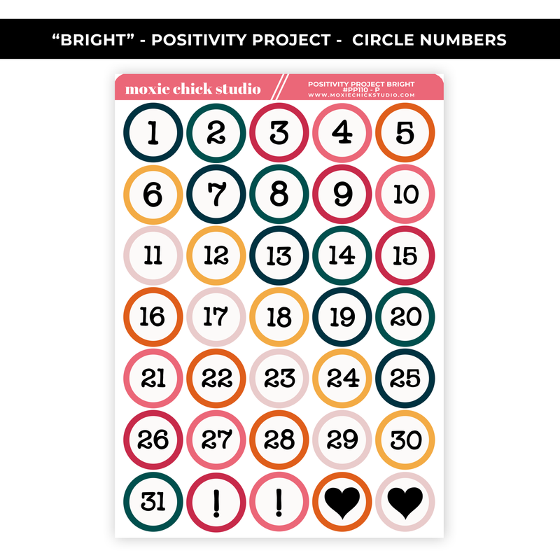 POSITIVITY PROJECT "BRIGHT" CIRCLE NUMBERS - NEW RELEASE