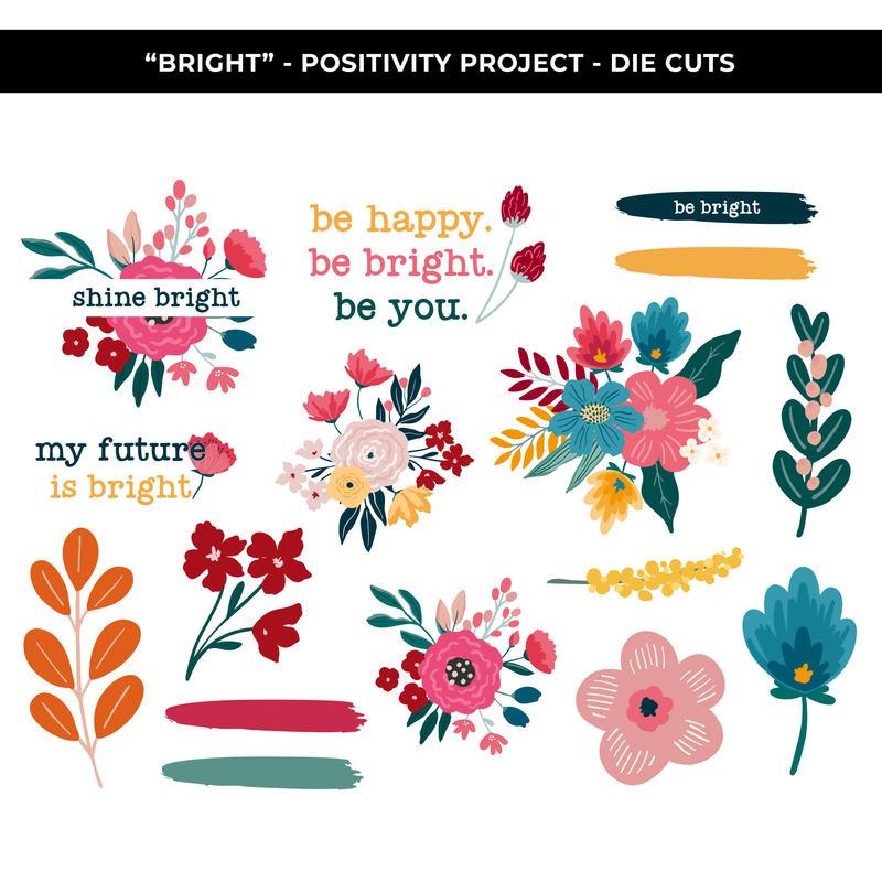POSITIVITY PROJECT BRIGHT STICKER DIE CUT PACK - NEW RELEASE