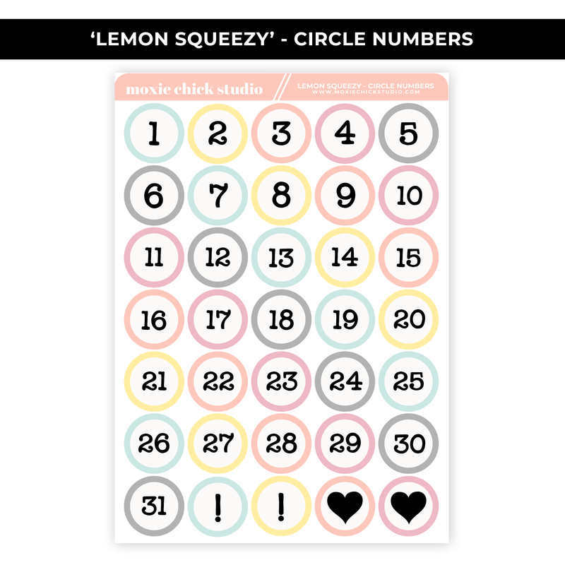 LEMON SQUEEZY CIRCLE NUMBERS - NEW RELEASE