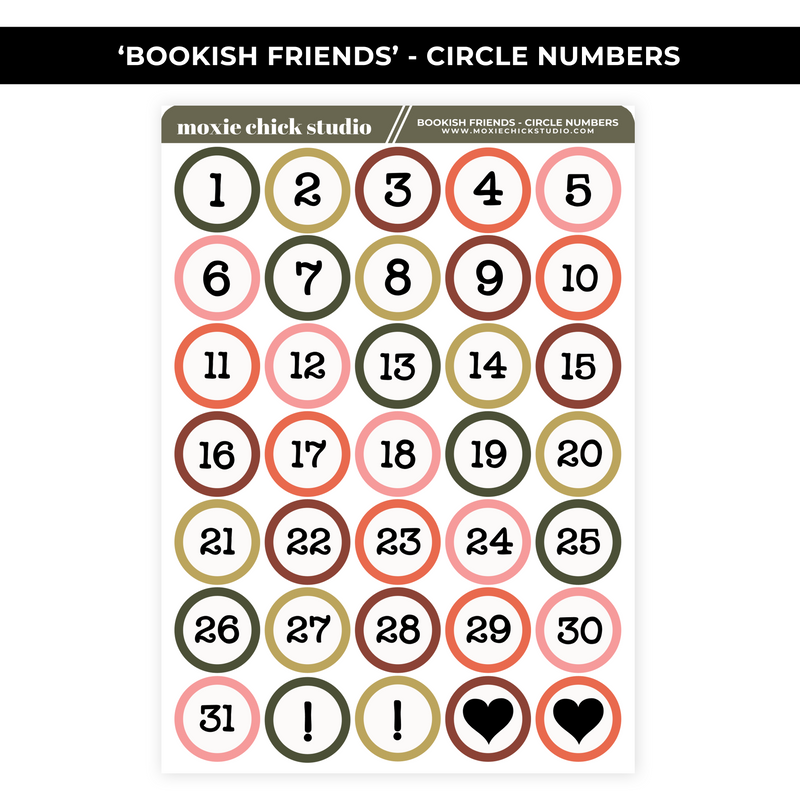 BOOKISH FRIENDS CIRCLE NUMBERS - NEW RELEASE