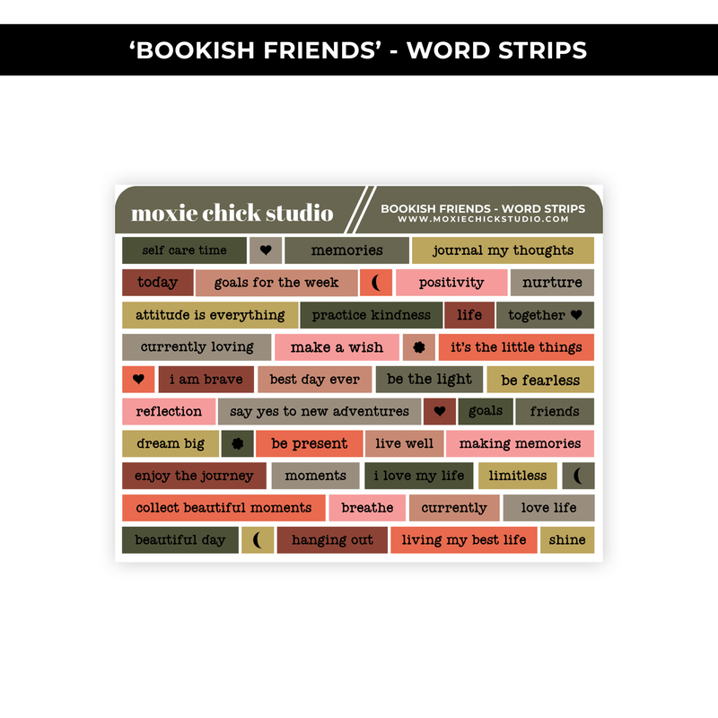 BOOKISH FRIENDS WORD STRIPS - NEW RELEASE