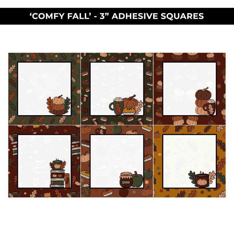 COMFY FALL 3" ADHESIVE SQUARES - NEW RELEASE