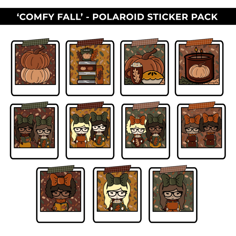 COMFY FALL POLAROID STICKER PACK - NEW RELEASE