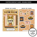 TRADING CARD STYLE CONTACT CARDS - THEME: FALL DOODLES - DOUBLE SIDED - NEW RELEASE