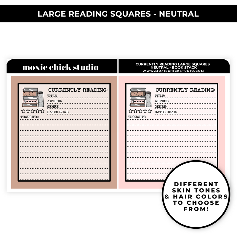 "CURRENTLY READING" NEUTRAL LARGE BOXES - NEW RELEASE