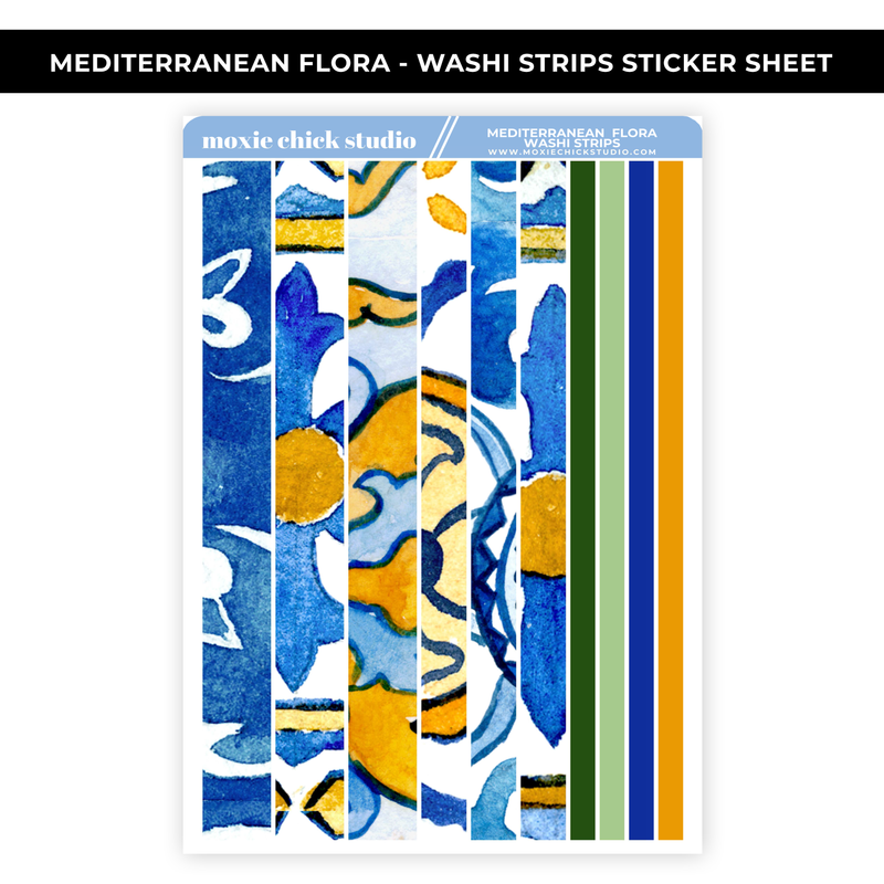 MEDITERRANEAN FLORA WASHI STRIPS - NEW RELEASE)