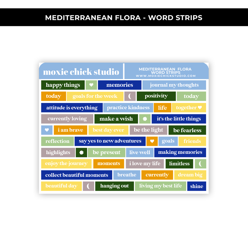 MEDITERRANEAN FLORA WORD STRIPS - NEW RELEASE