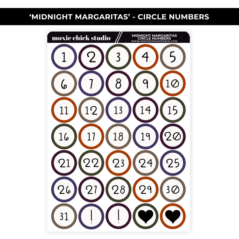 MIDNIGHT MARGARITAS CIRCLE NUMBERS - NEW RELEASE