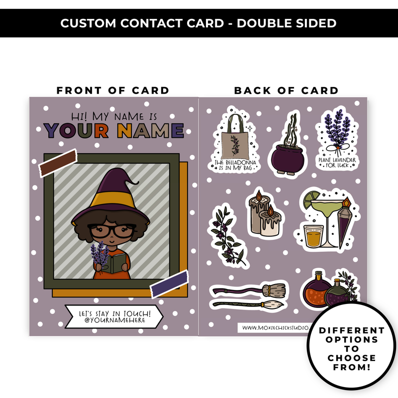 TRADING CARD STYLE CONTACT CARDS - THEME: MIDNIGHT MARGARITAS - DOUBLE SIDED - NEW RELEASE