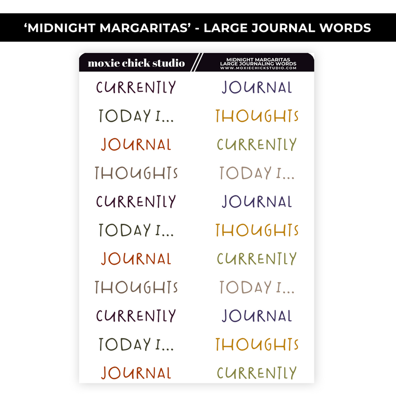 MIDNIGHT MARGARITAS LARGE JOURNALING WORDS - NEW RELEASE