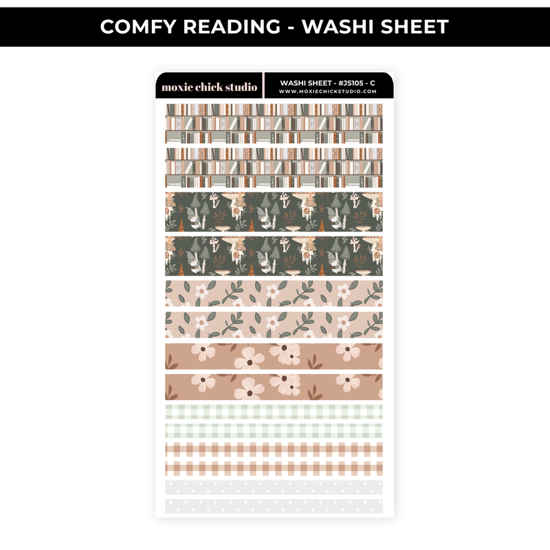 COMFY READING - WASHI SHEET - NEW RELEASE