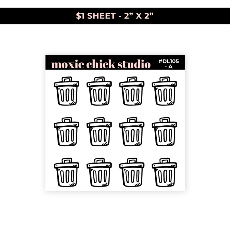 TRASH CAN - $1 SHEET - NEW RELEASE #DL105-A