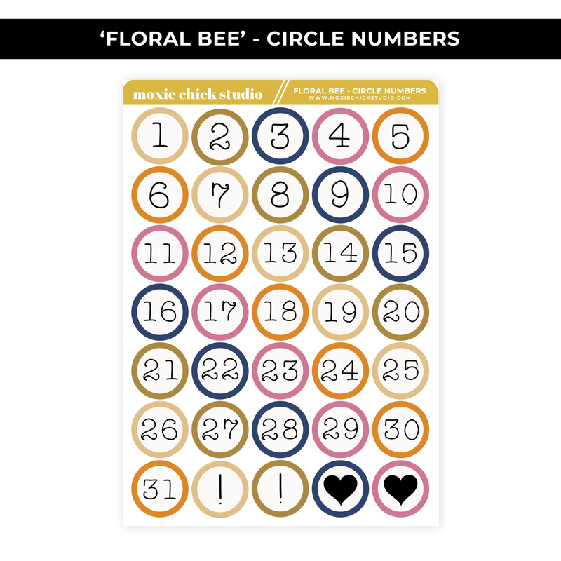 'FLORAL BEE' CIRCLE NUMBERS - NEW RELEASE