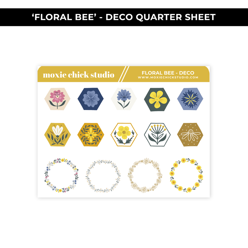 'FLORAL BEE' DECO QUARTER SHEET - NEW RELEASE
