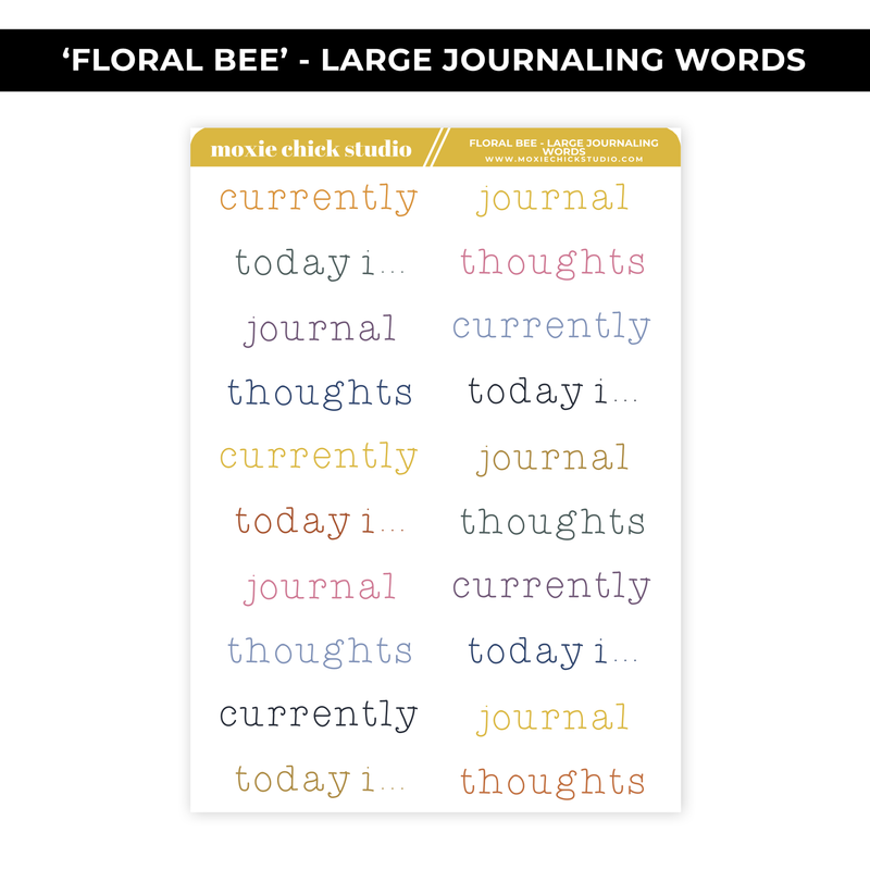 'FLORAL BEE' LARGE JOURNALING WORDS - NEW RELEASE