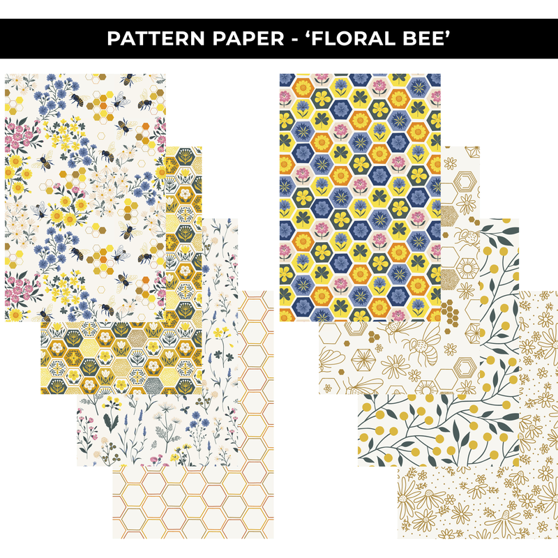 'FLORAL BEE' ADHESIVE PATTERN PAPER - NEW RELEASE