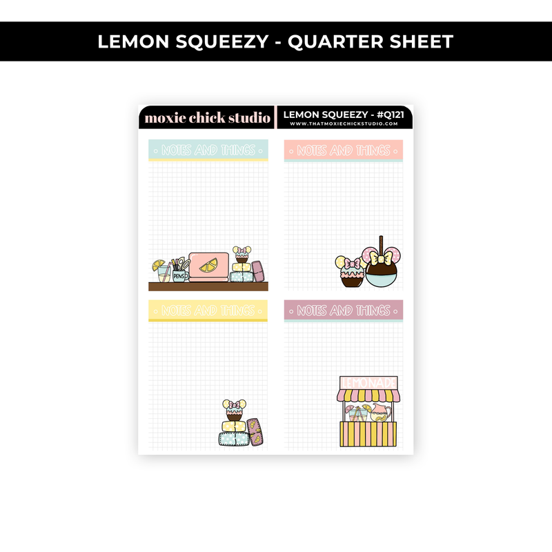 LEMON SQUEEZY - GRAPH BOXES (HAND DRAWN) / QUARTER SHEET