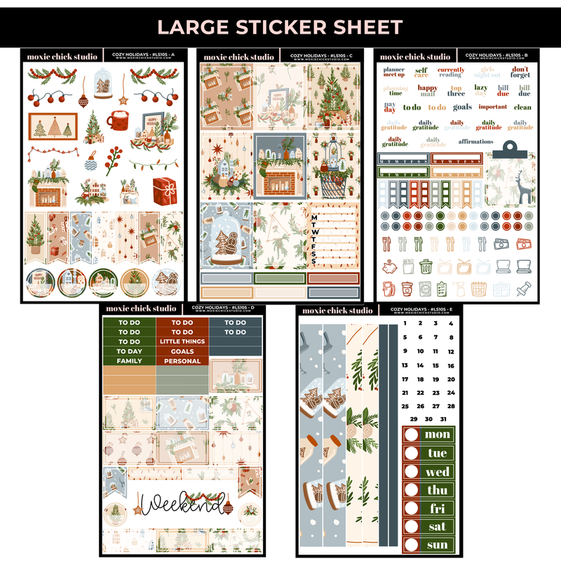 COZY HOLIDAYS / 5 LARGE SHEETS / NEW RELEASE