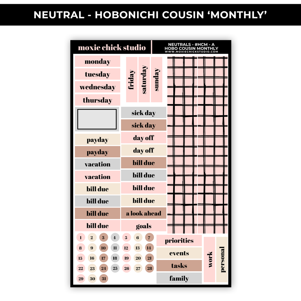 NEUTRAL 'HOBONICHI COUSIN - MONTHLY' - NEW RELEASE
