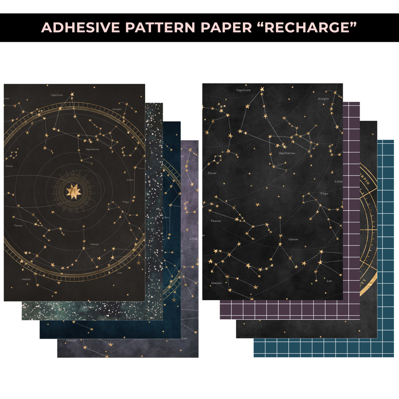ADHESIVE PATTERNED PAPER "RECHARGE" - NEW RELEASE