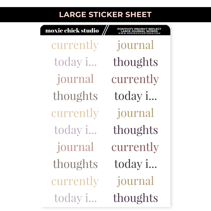 LARGE JOURNALING WORDS "REFLECT" - NEW RELEASE