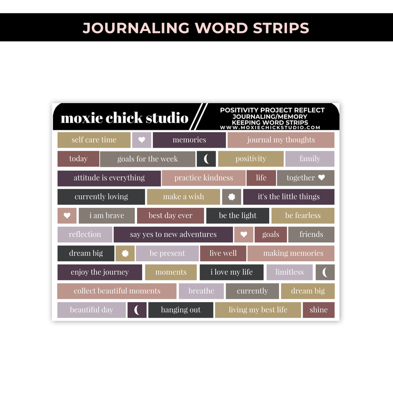 JOURNALING WORD STRIPS "REFLECT" - NEW RELEASE