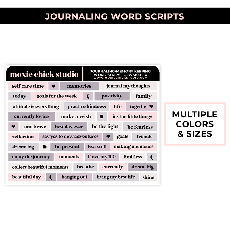 JOURNALING WORD STRIPS - NEW RELEASE