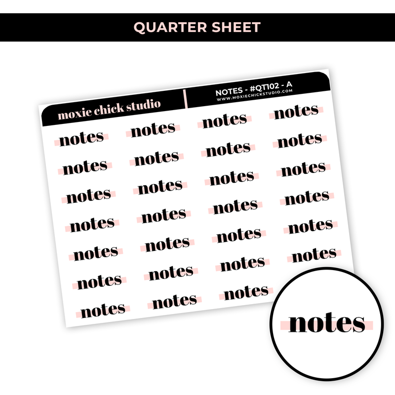 NOTES HIGHLIGHT TEXT #QT102 - NEW RELEASE