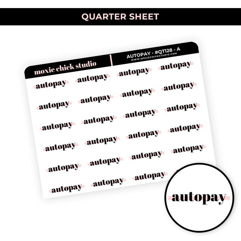 AUTOPAY HIGHLIGHT TEXT #QT128 - NEW RELEASE