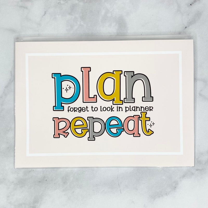 5X7 ENVELOPE 'PLAN FORGET REPEAT QUOTE' - NEW RELEASE